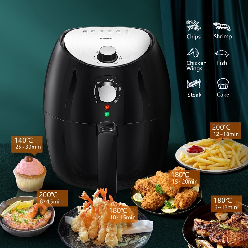 New Design 1500W Oil Free Non-Stick Coating Double Knob Mechanical Control Air  Fryer Oven with 3.2L Fry Basket and 4.2L out Pot - China Air Fryer and  1500W Air Fryer price