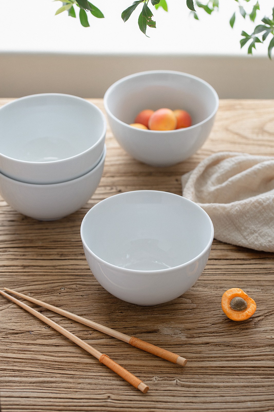 Porcelain Bowl  4-piece 13.8cm White【+ Free gift】