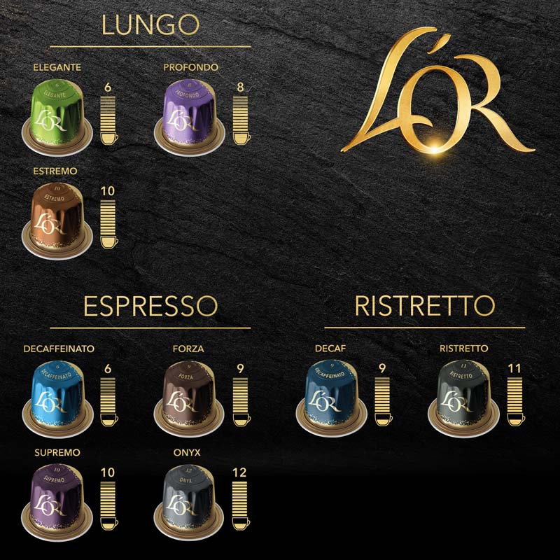 L'Or Espresso Coffee Capsules Lungo Elegante 20pcs