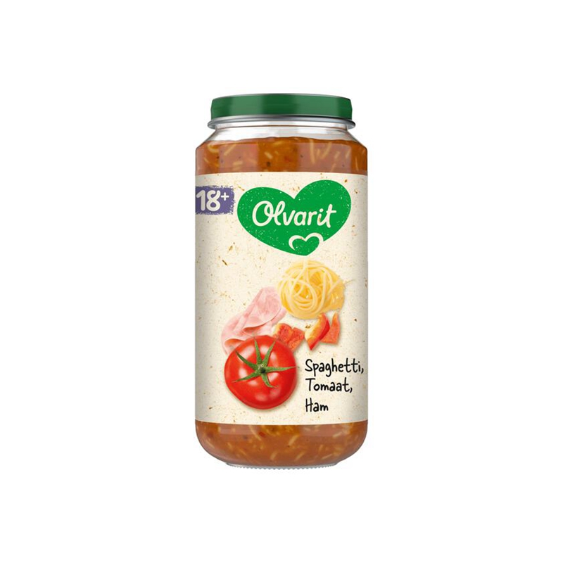 Olvarit Spaghetti Tomato Ham Baby Snack 18months+ 250gr